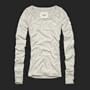 Abercrombie & Fitch Women Logo Long Sleeve Tee - Light Grey (Size: XS)