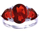 14K Yellow or White Gold Large Oval and Heart Gemstone Ring-Garnet-full, half sizes from 5-8.5
