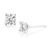 1/2ctw Round Diamond Stud Earrings in 14k White Gold (HI/I1)