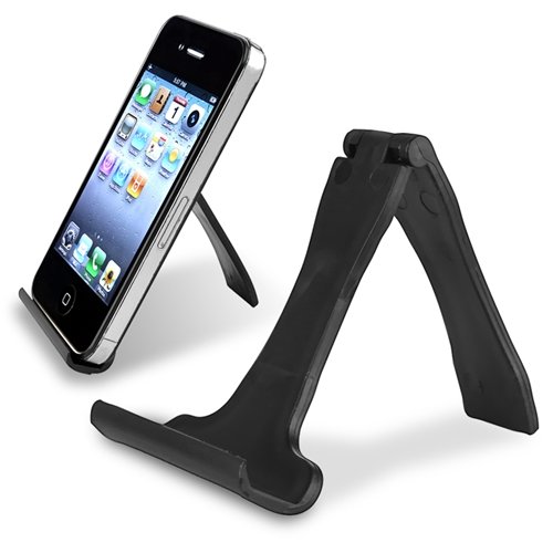 eForCity Black Cell Phone Mini Stand Holder Cradle compatible with the New Apple® iPhone® 5