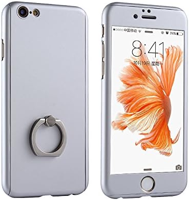 iPhone 6 Case, Bundle with Screen Protector, Znplus Ultra Thin Hard Protective Luxury Case Cover for iPhone 6 /iPhone 6S (4.7 Inch )with 360 Degree Rotating Ring Kickstand(Silvery)