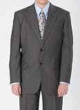 Kilburne & Finch Gray Sharkskin 2-Button Center-Vented Suit with Pleated Pant