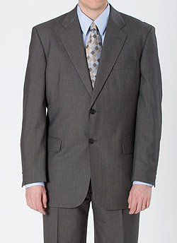 Kilburne & Finch Gray Sharkskin 2-Button Center-Vented Suit with Pleated Pant