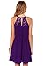Aolakeke Women's Sleeveless Halter Lace Patchwork Loose Casual Mini Chiffon Dress,Purple,Large