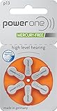 60 Powerone Mercury Free Hearing Aid Batteries Size: 13