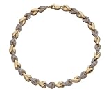 Diamond Bracelet in 9ct Two-Tone Yellow and White Gold with 0.25 Carat Pave Diamonds
