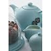 Tea set with cake plate in blue