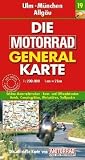 Produkt-Bild: Motorrad Generalkarte Deutschland Ulm, M&uuml;nchen, Allg&auml;u 1:200 000