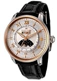 Men's Masterpiece Automatic 18K Rose Gold Bezel Black Leather