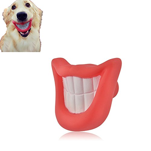 Hapurs Puppy Dog Toys Big Red Lip Rubber Toy Dog Toy Lips for Pet Dogs with Sound Squeaker Squeaky Toys Funny Smile Dog Puppy Toy Interesting Audible Lip