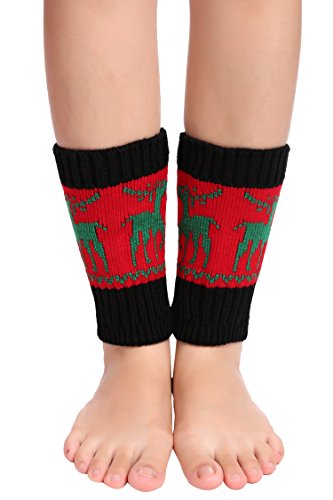 Avidlove Women Winter Leg Warmer Christmas Reindeer Crochet Knit Boot Socks