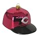 Pack of 2 MLB Cincinnati Reds Glass Hat Christmas Ornaments
