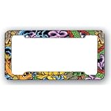 Colorfull Tatoo Art License Plate Frame perfect for your Car Truck Auto RV SUV by Chroma Graphics
