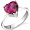 Cupids Heart 1.75 carats Ruby Ring in Sterling Silver Rhodium Finish Size 5