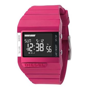 Diesel #DZ7133 Unisex Hot Pink Polyurethane Chronograph Alarm Digital Watch