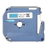 Brother 3/8 Inch x 26.2 Feet Black on Metallic Blue for P-Touch (M521)