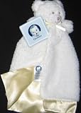 Gerber Yellow Satin Lined White Fluffy Bear Lovey Security Blanket