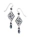 Adajio by Sienna Sky Navy Blue Filigree Kite Bead Earrings 7341