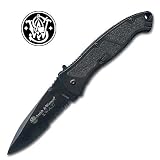 Smith & Wesson SWATLBS S.W.A.T Large Serrated Assisted Opening Knife, Black
