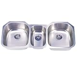 Elements of Design KU5021969TBN# 22 Gauge Triple Bowl Stainless Steel Undermount Kitchen Sink, Brushed Nickel