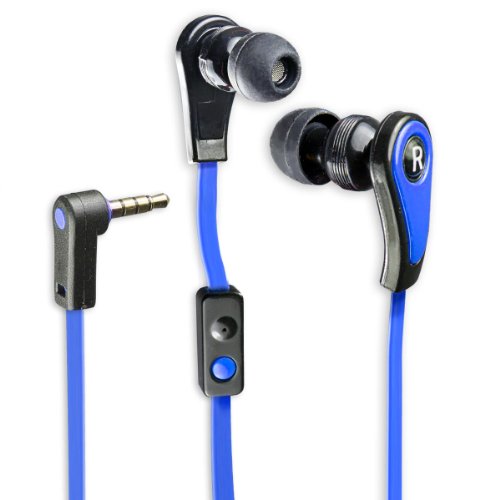 Syba CL-AUD63030 In-Ear Headset 3.5mm with an In-line Microphone, Blue