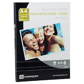 Mirror Matte A4 140gsm Inkjet Photo Paper (100 Sheets)