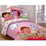 IMAGE OF Dora the Explorer Cheerful Bloom Comforter: TWIN SIZE