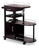 Espresso Finish Rolling Kitchen Cart w/Storage Rack
