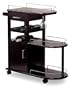 Espresso Entertainment Cart Wine Rack On Wheels