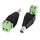 uxcell DCプラグ　端子コネクタ　ブロックコネクタ　オスDC電源プラグ　脱着式端子台コネクタ　2個　2.1mm x 5.5mm