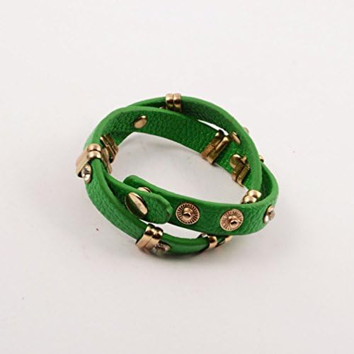 Jewelryfinds Exaggerated Punk Rock Slipknot Multilayer Rhinestone Halloween Party Men'S Leather Bracelet