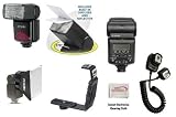 Best Value Professional Multi-Piece TTL Flash Package For The Pentax Q K20 K200D K10D K100D K110D *st *ist *ist D ist DS ist DL Super Z-1 MZ-50 MZ-5N Z-70 ZX-M MZ-6 *ist DL2 Z1P ZX-10 MZ-7 *ist DS2 MZ-3 ZX-5N MZ-10 MZ-5 PZ-1P MZ30 Includes 1 Professional TTL Power, Zoom & 270 Degree Swivel D-SLR Flash, Professional Right Angle Flash Bracket, Off Camera TTl Flash Cord, 1 Wide Angle Diffuser, 1 Bounce Reflector, & 1 Proffesional Soft Box Flash Diffuser