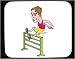 Mouse Pad with man, athletics, sports, sportsman, athlete, Finland, track and field, Europe, hurdles, jumping