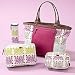 Lavender Floral Tote Travel Case and Bottle Bag - Diaper Tote (Lavender Floral) 16 x 6 x 12h