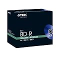 Blu Ray BD-R TDK 50GB Dual / Double Layer in Jewel Case, confezione 5 pezzi
