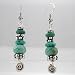 Southwestern Faceted Turquoise Gemstone Bead Dangle Earrings with Swirls and Raindrop Beads in Sterling Silver, #8984