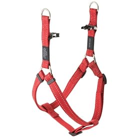 Rogz Reflective 5 8-Inch Snake Dog Step-in Harness, Small to Medium Adjustable, Red by Rogz