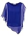 NINEXIS Women's Dolman Flutter Sleeve Asymmetrical Blouse (S-2XL / 10 Colors)