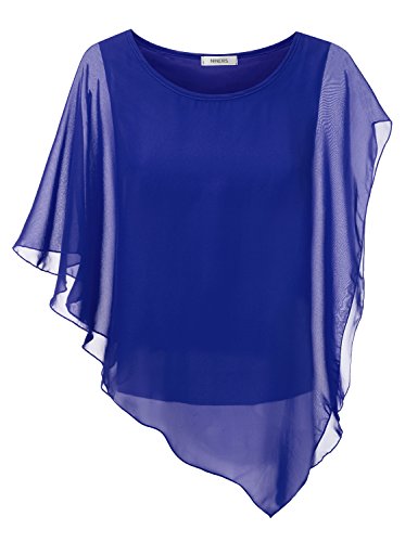 NINEXIS Women's Dolman Flutter Sleeve Asymmetrical Blouse (S-2XL / 10 Colors)