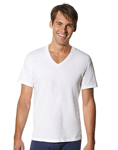 Hanes 115HNT Mens ComfortSoft V-Neck Undershirt (Pack Of 3) - White - LT
