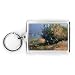Apple Bush with Fence (oil on canvas) by Gail Schulman - Acrylic Keyring - Art247 - Standard Size