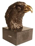American Bald Eagle with Gold Accented Beak Handmade All Bronze Sculpture