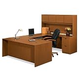 Contemporary Laminate U-Desk with Right Bridge Basyx BL Laminate Collection by Hon Office Furniture