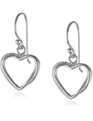 Sterling Silver Open Heart Drop Earrings