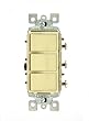 Leviton 1755-I 15 Amp, 120 Volt, Decora Brand Style Single-Pole, AC Combination Switch, Commercial Grade, Non-Grounded, Ivory