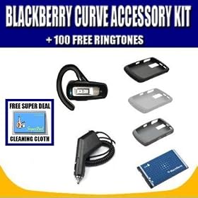 Blackberry Curve 8300 8310 8320 8330 Accessory Kit with Exclusive FREE Complimentary Super Deal Micro Fiver Cleaning Cloth