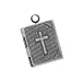 Antique Pewter Color Brass Christian Bible Book Locket Pendant 11mm X 13mm (1)