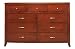 Modus Furniture Brighton Nine Drawer Dresser, Cinnamon