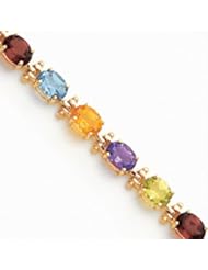 14k Gold Rainbow Gemstone Bracelet