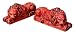 Set Of 2 Amon Lions - Red